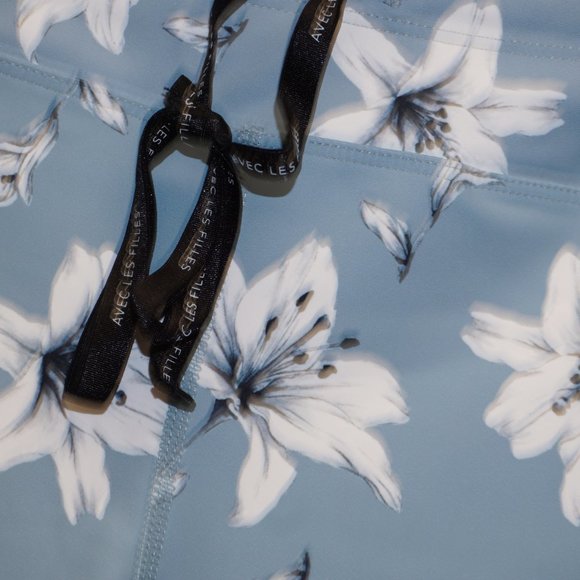 New AVEC LES FILLES Blue Floral Leggings L - Picture 4 of 10